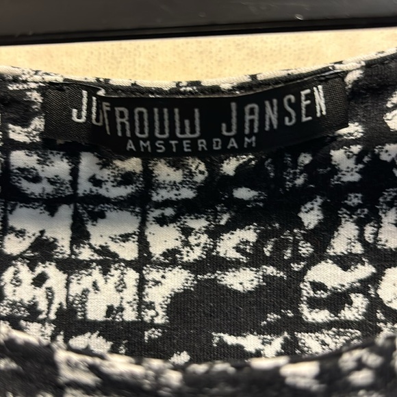 Juffrouw Jansen Amsterdam-Dress Abstract Blk Wht - Picture 3 of 5